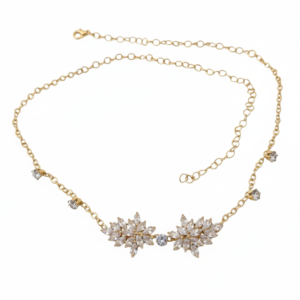 Collier floral scintillant