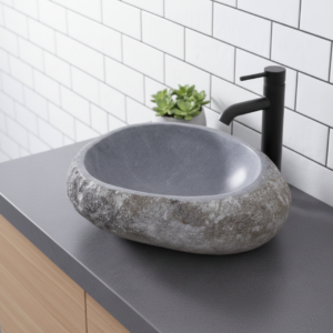 Nobu – Vasque en pierre naturelle Galet